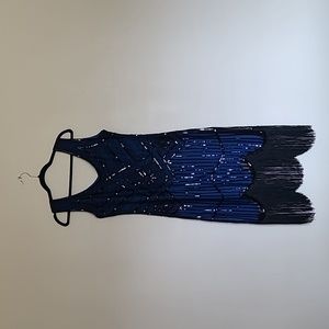 Black and blue 20s style dress